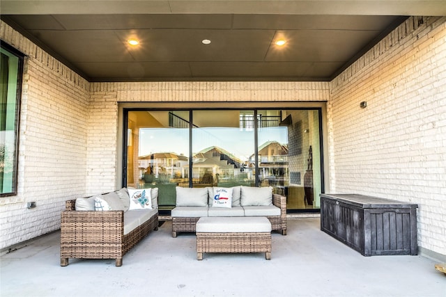 view of patio with an outdoor hangout area