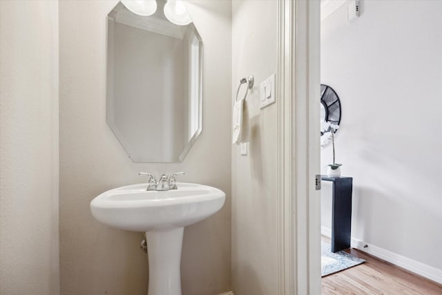 bathroom featuring hardwood / wood-style flooring