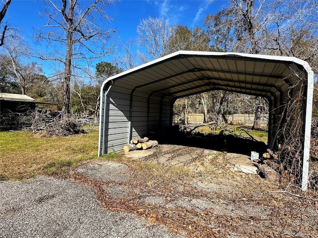 view of car parking with a carport