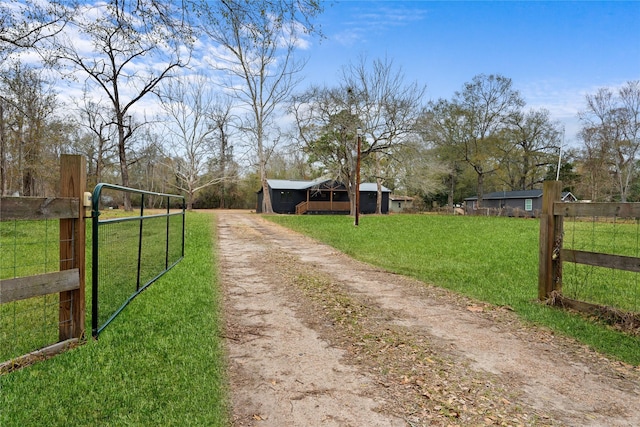 view of street featuring a rural view