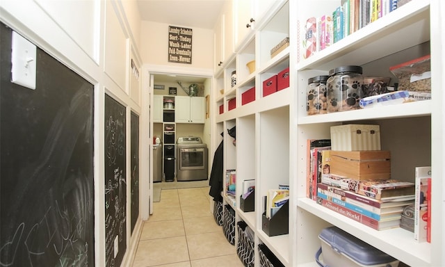 interior space with washing machine and dryer