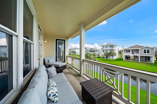 balcony featuring an outdoor living space