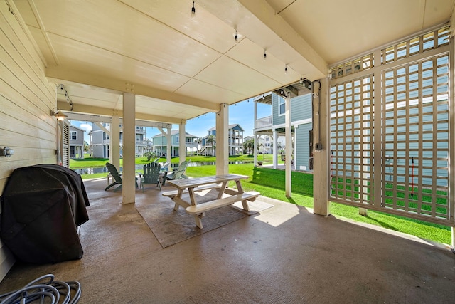 view of patio with a grill