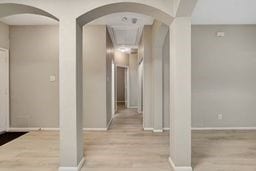 hall featuring light hardwood / wood-style flooring