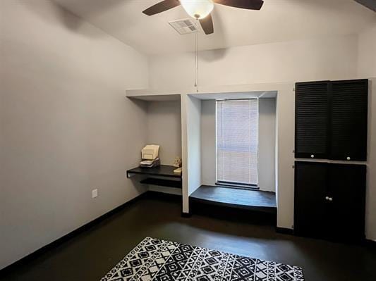 spare room with ceiling fan