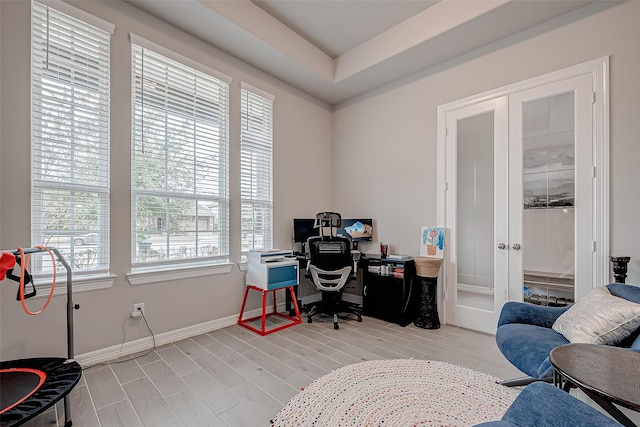 home office featuring french doors