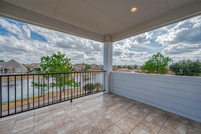 balcony with a water view