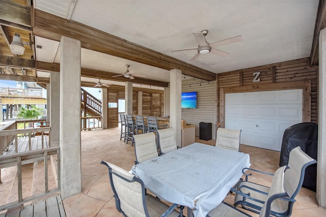 view of patio / terrace with ceiling fan