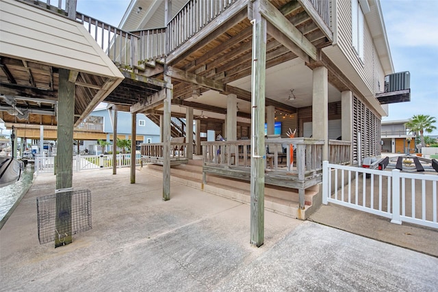 view of patio / terrace featuring ceiling fan