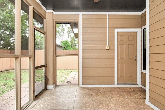 view of unfurnished sunroom