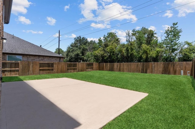 view of yard with a patio area