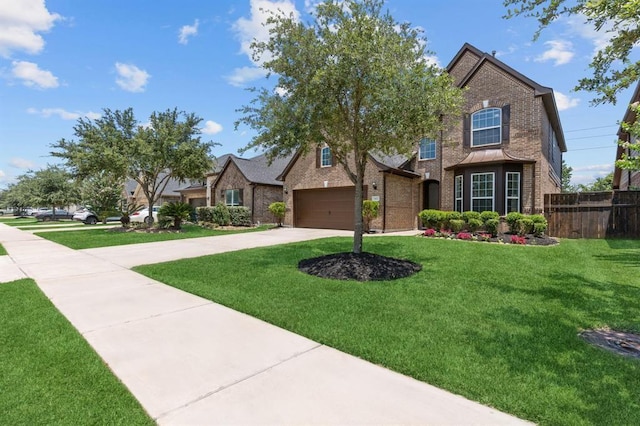 view of front of home with a front lawn