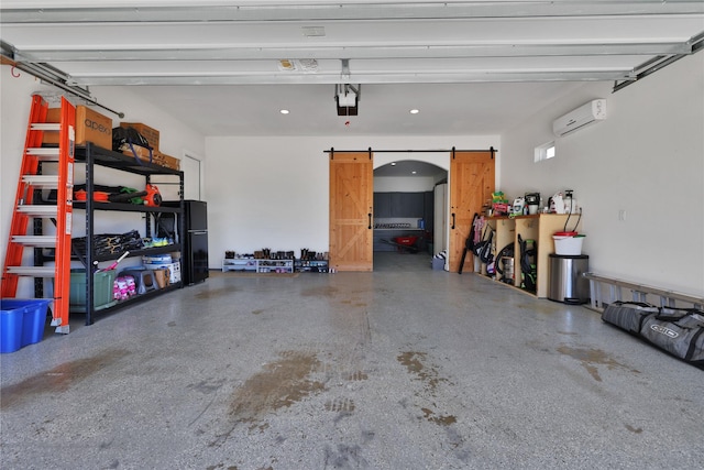 garage with a wall mounted AC