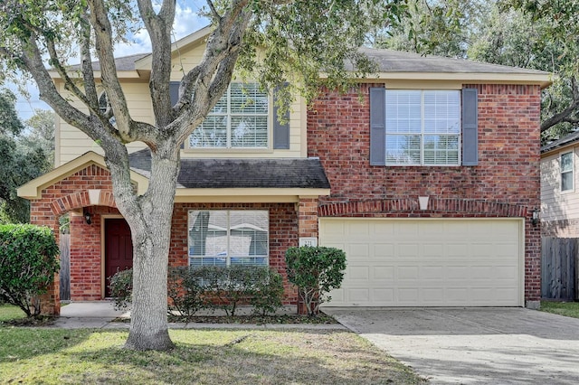 view of front of home with a garage