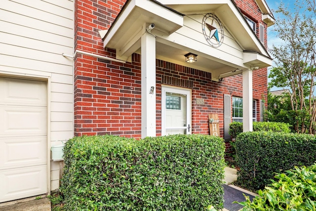 entrance to property with a garage