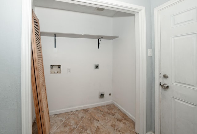 washroom with hookup for an electric dryer and washer hookup