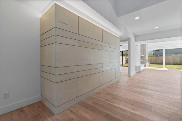 hallway featuring light wood-type flooring