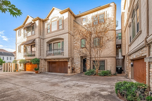 view of property featuring a garage