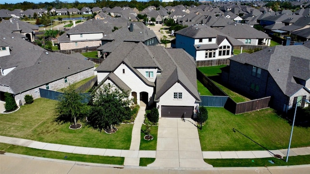 bird's eye view with a residential view