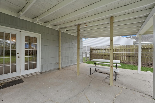 view of patio with french doors