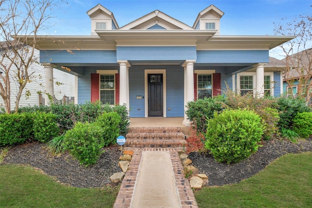 view of front of home with a porch