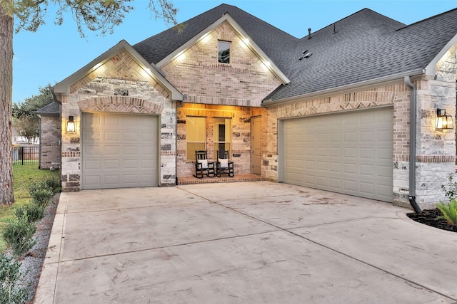 view of front of house with a garage