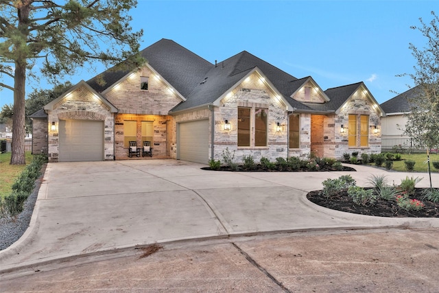 view of front of property featuring a garage