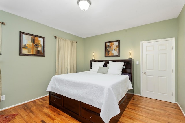 bedroom featuring light wood-type flooring