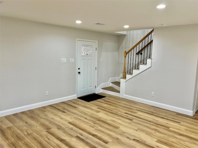 foyer featuring light wood-type flooring