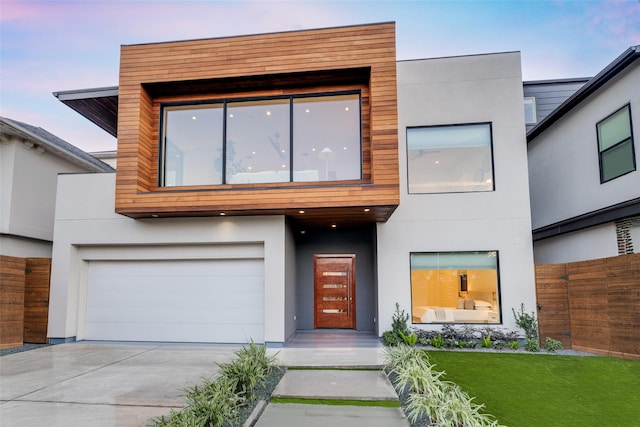 modern home with a garage