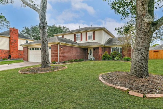 front of property with a garage and a front yard