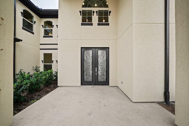 view of exterior entry with french doors