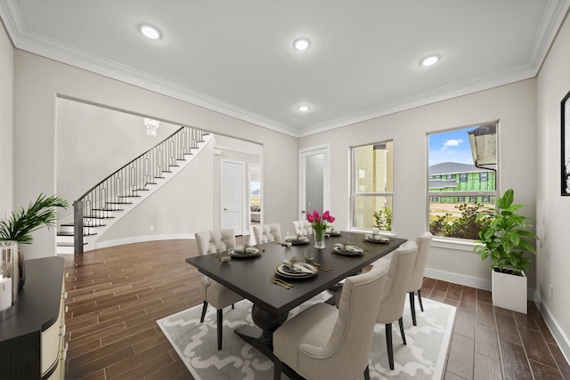 dining room with ornamental molding