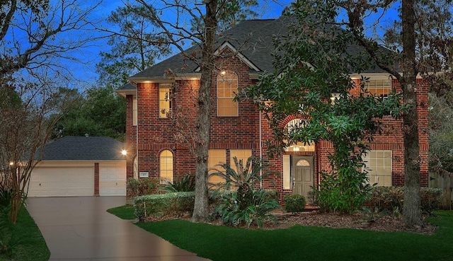 front facade with a garage