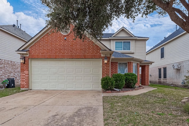 front of property with a garage and a front yard