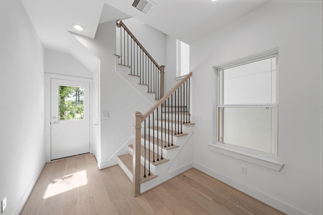 foyer featuring light wood-type flooring