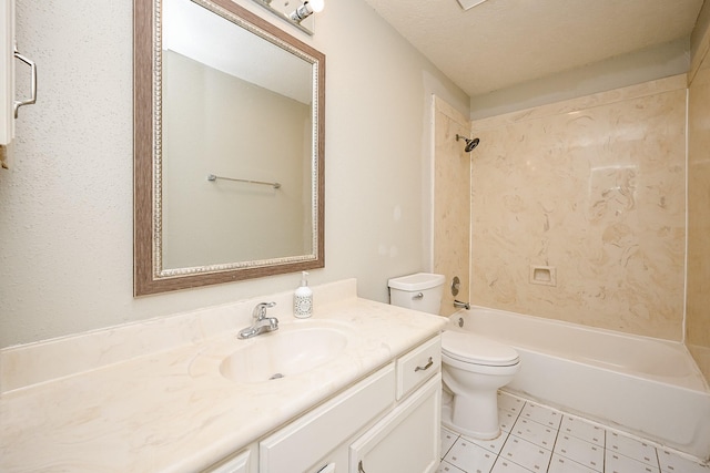 full bathroom with vanity, toilet, and shower / bath combination