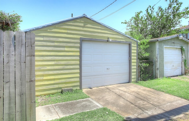 view of garage