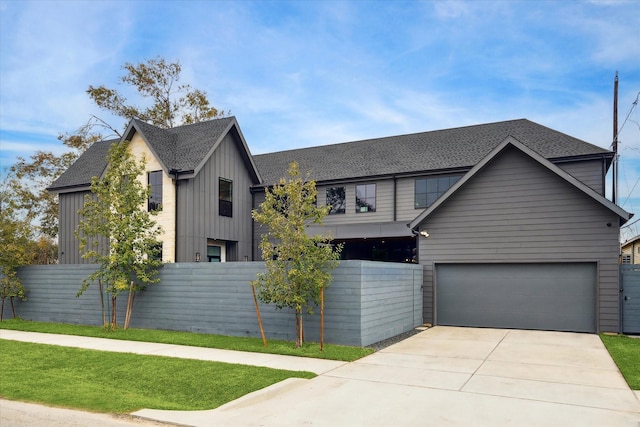 view of front of house with a garage