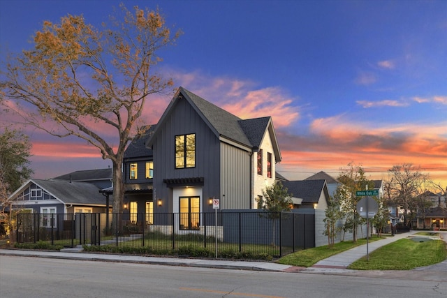 view of modern farmhouse