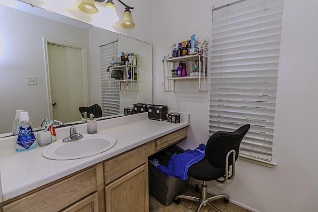 bathroom featuring vanity and tile patterned flooring