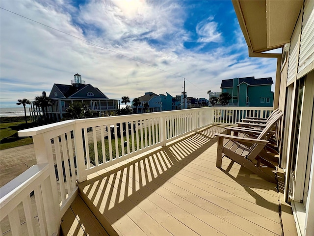 deck with a water view