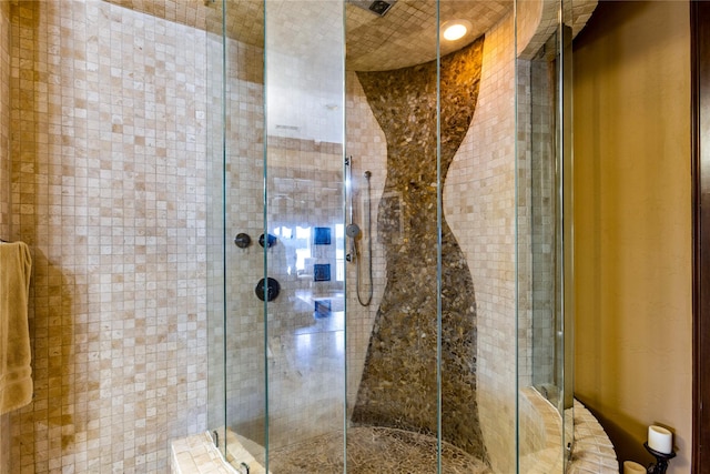 bathroom featuring walk in shower