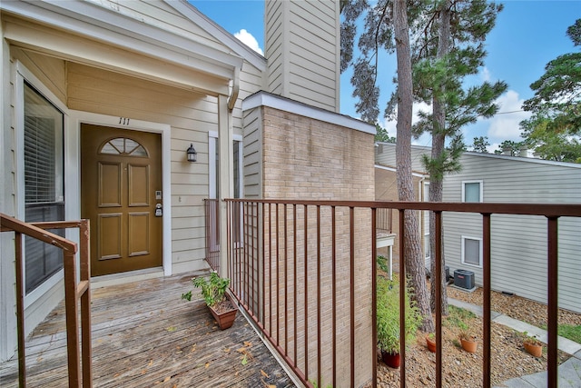 entrance to property with cooling unit