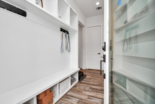 mudroom featuring hardwood / wood-style flooring