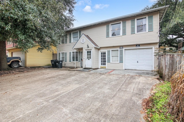 view of front of house with a garage