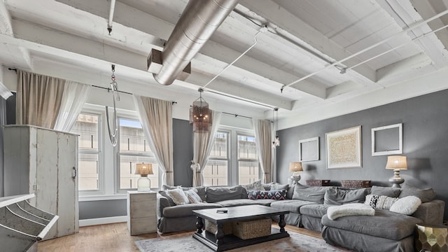 living room featuring hardwood / wood-style flooring