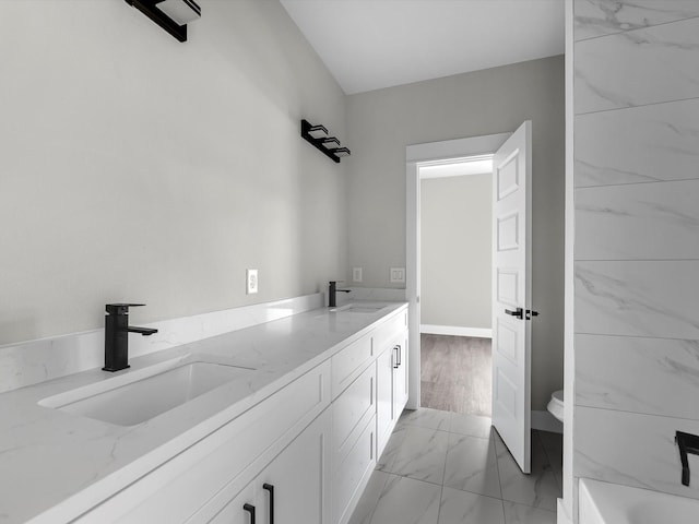 bathroom featuring toilet and vanity