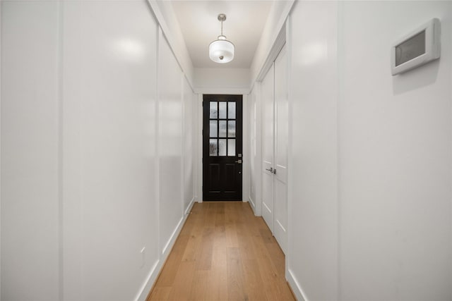 entryway with light wood-type flooring