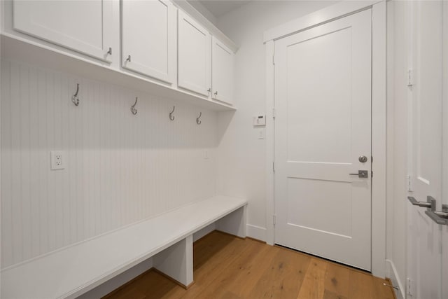 mudroom featuring light hardwood / wood-style flooring